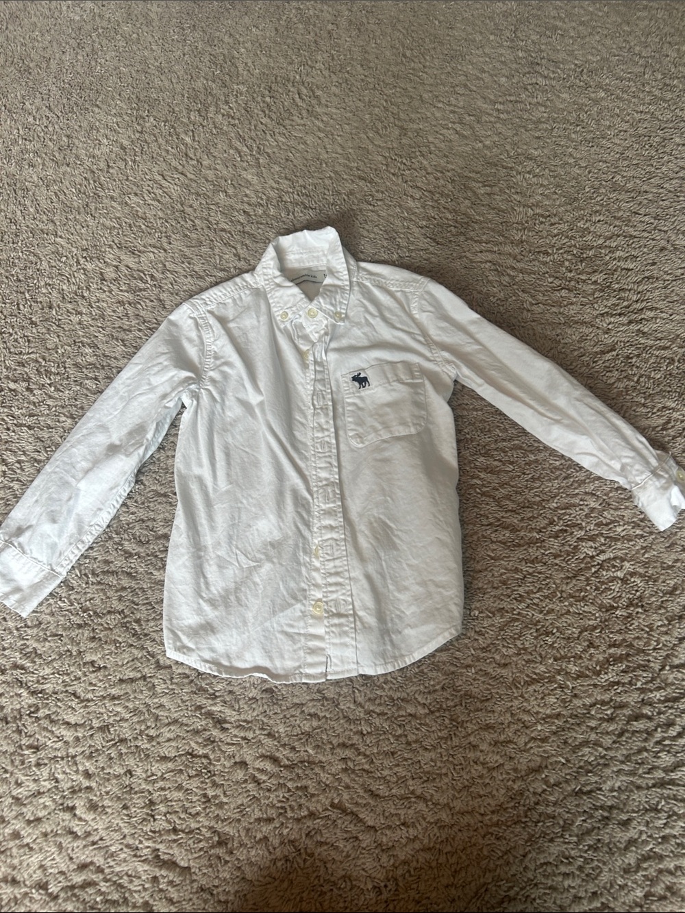 White Abercrombie Kids Boys Button-Down Shirt with Pocket Lego